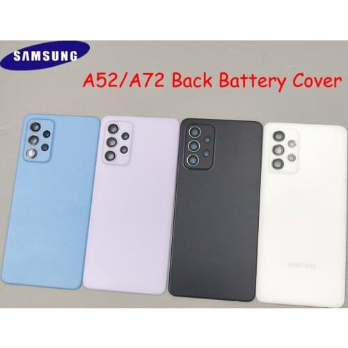 Samsung Galaxy A52 A525 A72 A725 Battery Back Cover Door Housing + Camera Glass Lens Frame Replacement Repair Parts For A 52 a72