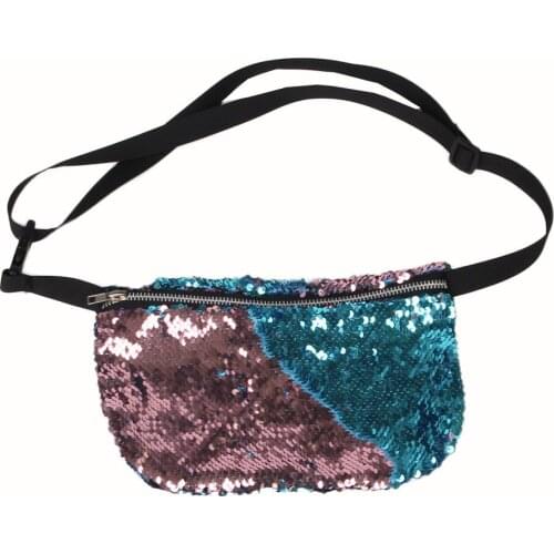 Women shoulderbag bling Hand bag Casual Double Color Sequins Unisex Chest Bag Purse Mini Cross body Hip Bags arsupio uomo #8