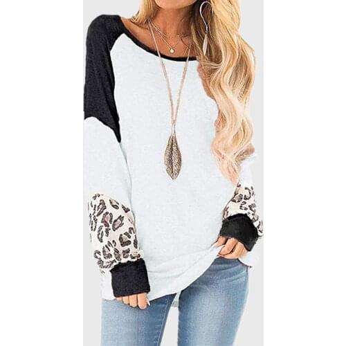 Patchwork Women Sweatshirt Hoodies Autumn Long Sleeve Top Casual Pullovers Sweatshirt Female O-neck Hoodies 2020 Lady Loose Top