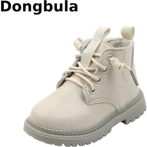 1-6 Years Baby Toddler Boots Winter Kids Snow Boots For Boys Girls Cute Ankle Leather Warm Plush Children Martin Boots Non-slip