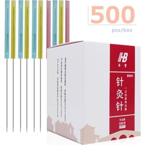 0.12/0.14/0.16/0.18/0.20mm color plastic handle disposable needle small sizes Sterile acupuncture needle beauty massage 500pcs