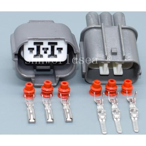 Shhworldsea 3 Pin way Automotive Waterproof Connector HeadLight Leveling Device Plug 6189-0130 For Honda Sumitomo B-Series VSS