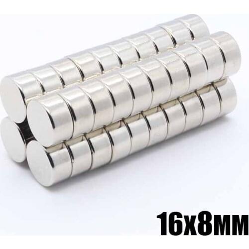 10pcs 16 x 8 mm neodymium magnet N35 Small Disc Round Super Strong magnets 16*8 mm Powerful Rare Earth Neodymium Magnets 16x8 mm