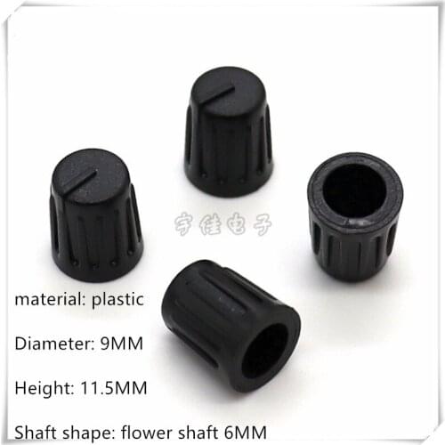 10 Piece 9X11.5MM stripes plastic knob cap potentiometer volume adjustment switch knob is suitable for flower shaft 6MM
