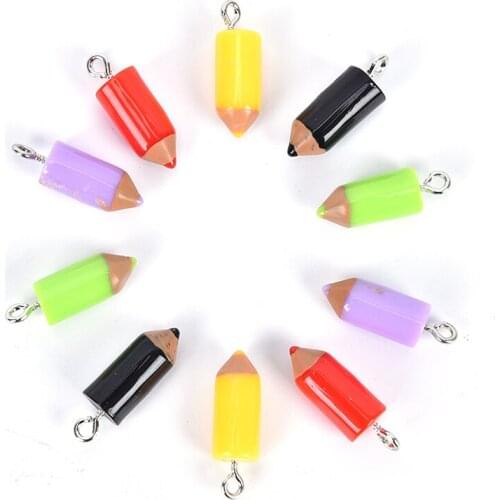 10PCS Mixed Pencil Jewelry Crafts Charm Pendant Keychain Necklace DIY Finding