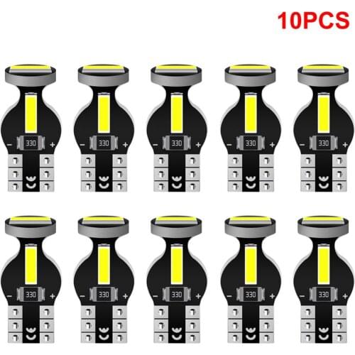 10pcs T10 501 194 W5W 7020 3SMD Extremely Bright Canbus Error Free Xenon White LED Light Wedge Light Bulb for Map Dome Courtesy