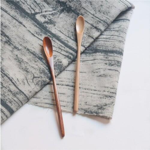100pcs Japanese Style Mini Wooden Coffee Stirring Spoon Slender Handle Honey Spoon W9642