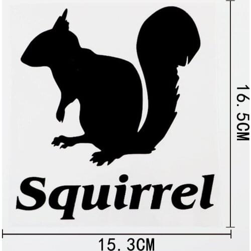 15.3CM*16.5CM Funny Animal Squirrel Vinyl Art Car Sticker Decal Black/Silver 8C-0408