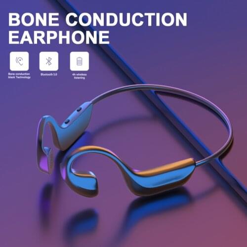 2020 Bone Conduction Hanging Ear Bluetooth Headphones Wireless Outdoor Sports Headphones Black Open Ear Hands-Free Headphones
