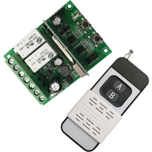 2CH Work independently DC9V 12V 24V 10A 2CH RF wireless remote control switch System Transmitter+ Receiver light /Garage Door