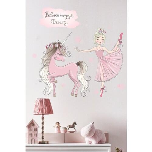 60 x 80 CM Pink Ballerina Kids Room Sticker