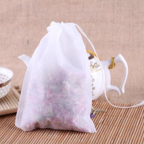 8*10cm Pure Cotton Yarn Tea Spice Filter Bags Drawstring Strainer Bag Repeated Use Cotton Tea Tool LX8898