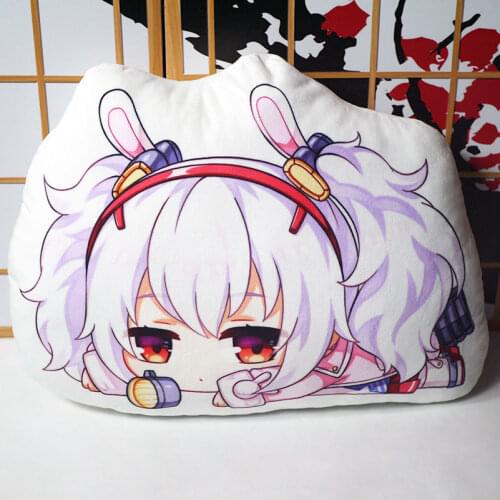 Anime Azur Lane Laffey Illustrious Unicorn Cosplay Short Plush Doll Throw Pillow Stuffed Cushion Two Side Home Decor Xmas Gift