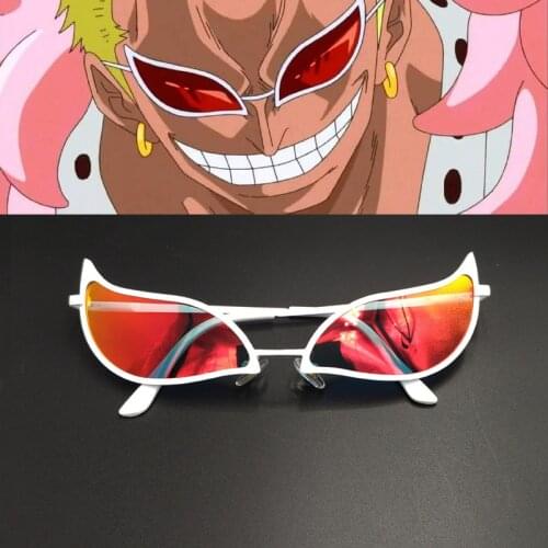 Anime One Piece Donquixote Doflamingo Joker Sunglasses Men Women cosplay Accessories Glasses Xmas Gifts