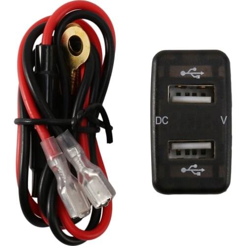 Car Charger Socket Dual Usb Port Charging Volt Display Adapter Fit for Toyota