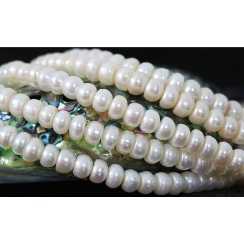 Diy jewelry Fashion natural white freshwater pearls abacus beads fit women lovely gift 15inch B1345