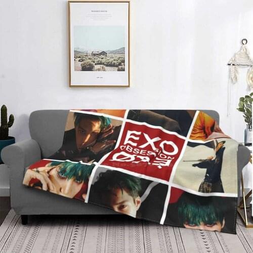 Exo Kai New Arrival Fashion Leisure Flannel Blanket Kpop Dark Boy Hot Bad Red Kai X Exo