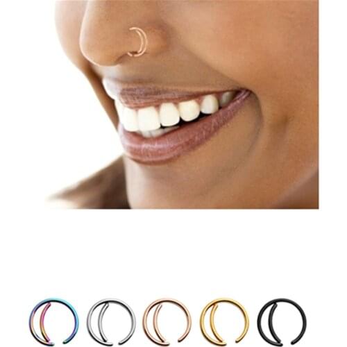 50pcs Free Shippment Surgical Steel Gauges Moon Nose Ring Lip Ring Cartilage BCR Body Piercing earring tragus Helix rings