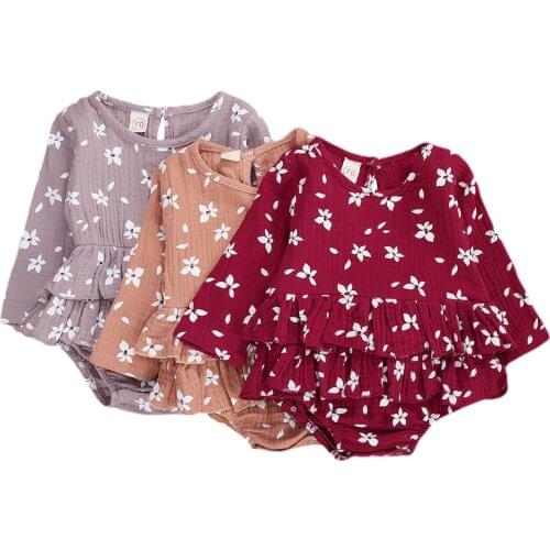 Citgeett Autumn Newborn Infant Baby Girls Long Sleeve Bodysuit Jumpsuit Casual Spring Clothes