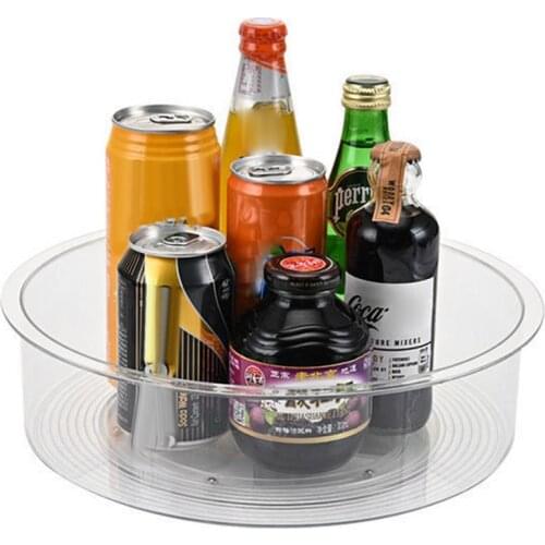 Kitchen 360 Rotation Storage Rack Anti-slip Rotating Organizing Rack Pantry Cabinet Turntable Spice Seasoning Rack Shelf