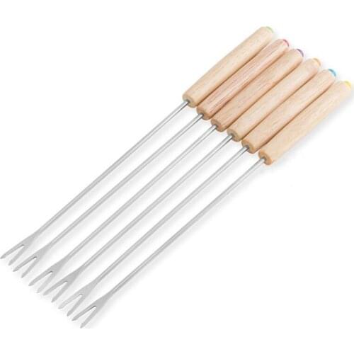 Stainless Steel Chocolate Fork Hot Pot Forks Cheese Fruit Dessert Fork Fondue Melting Skewer Kitchen Tools