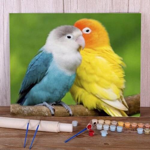 Parrot Bird Animal Paint By Numbers Complete Kit Acrylic Paints 40*50 Paiting By Numbers New Design For Kids For Wholesale