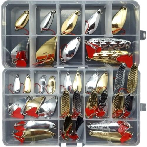 2g/4g/6g/8g/12g Fishing Lure Set Mixed Spoon Lure Set Spinnerbait Pike Fishing lures Sea fishing Metal Lure Salt Water B223