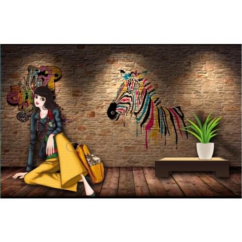 3d wallpaper custom photo mural Brick wall wall lighting window clothing store tooling decor living room wallpaper for walls 3 d