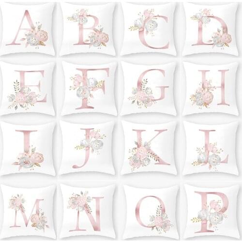 Nordic Style Throw Pillow Hug Pillowcase Pink Letters Cushion Pillowcase Car Sofa Lumbar Support Pillow Pillowcase