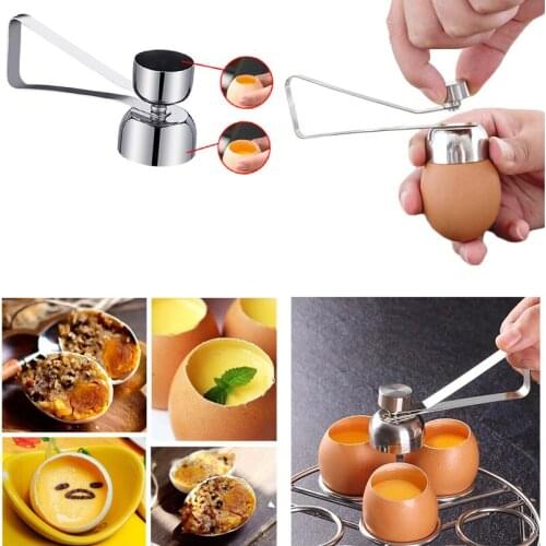 New Practical Metal Egg Scissors Egg Topper Cutter Shell Opener Stainless Steel Boiled Raw Egg Open Creative Kitchen Tools Set