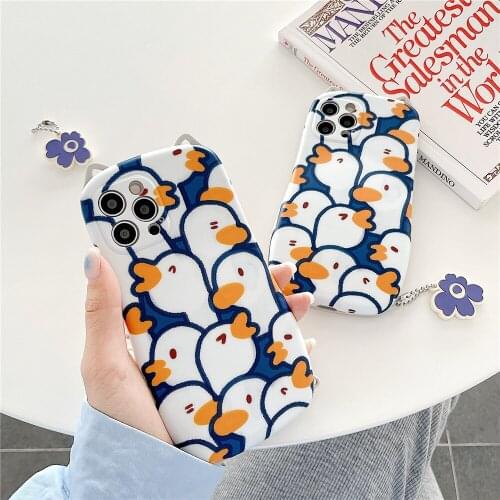 NEW creativity 3D cat phone case for Apple iphone 7 8 plus x XR xs max 11 12 pro max cute duck strawberry cases protect cover