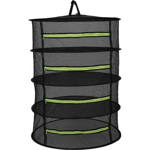 6-layer zipper closed herbal drying net bag black thick clothes drying fish net garden supplies