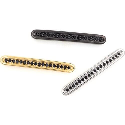 Rectangular Micro-pavé CZ Beads, Rectangular Bracelet, Bar Accessories, Suitable For DIY Jewelry Making 3.4x26.5x3.6mm