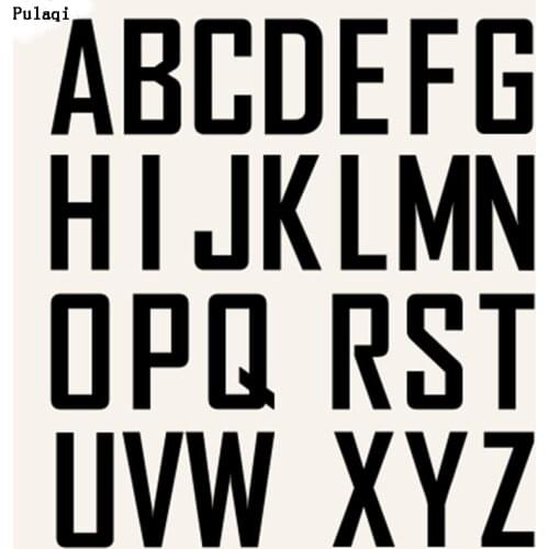 Pulaqi Alphabet Letter Iron on Transfers Applique Hot Heat Vinyl Thermal Transfers Stickers for Clothes Fabric Decoration Badges