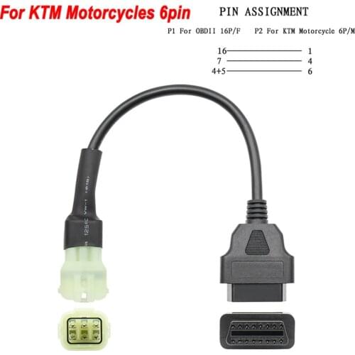 OBD2 Connector for Motorcycle Motobike for KTM 6pin OBD OBD2 Extension cable