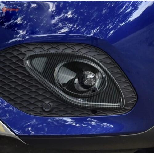 Car Styling Carbon fiber Head Front Fog Light Lamp Covers Accessories For Mercedes Benz GLA Class H247 2020 Stickers and decals