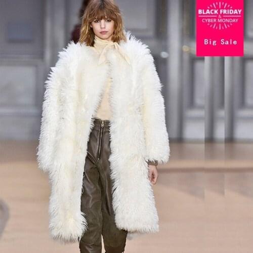 S-3XL winter plus size imitation fox fur coat luxury women long thicker jacket coat wj1677 fashion brand good quality dropship