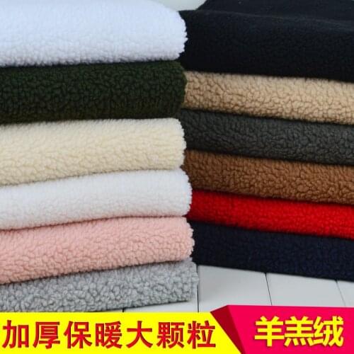 160cmx50cm Thicken To Keep Warm Larger Particles Lamb Wool Fabric Clothing Sweater Warmth Lining Plush Shoes and Hats Diy Fabric