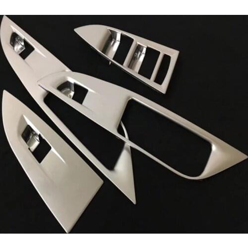 4PCS Car Inner Chrome Door Window Switch Lift Button Panel Control Cover Trim Sticker ABS Fit For Chevrolet Cruze 2017 Left Hand