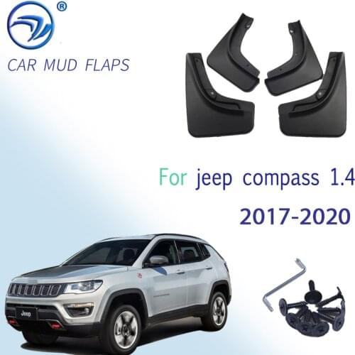 Car Styling for jeep compass 1.4 2017 2018 Accessories Mud Flaps Splash Guards Front Rear Mud Flap Mudguards Fender Black 4pcs