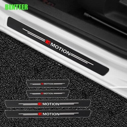 4pcs Carbon Fiber Car Door Sticker For Volkswagen T-ROC TAYRON Teramont GOLFR Touran PASSAT Toureg PHIDEON Multivan Carave