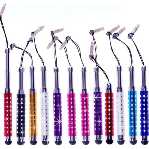 500pcs/lot Bundle Adjustable Stylus Pens with 3.5mm Jack Connector for iPad iPhone All Capacitive Touch screen Devices Tablets