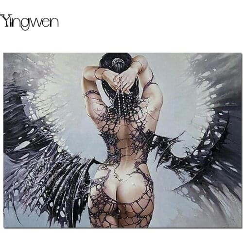 DIY Diamond Mosaic Sexy Fallen Angel Needlework Full Square Round Diamond Painting Cross Stitch Diamond Crystal Wall Art Gift
