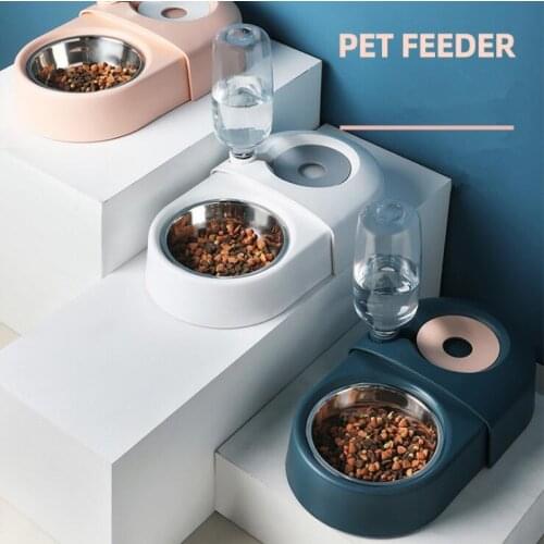 Pet Dog Cat Bowl Fountain Automatic Food Water Feeder Container Dispenser for Dogs Cats Drinking High Quality Pet Products Sale