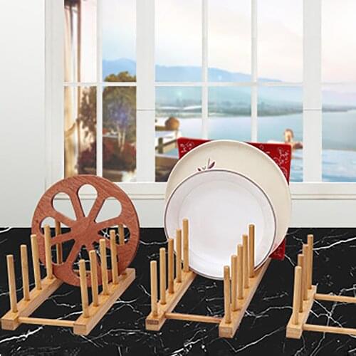 Bamboo Kitchen Dish Drain Rack Wood Rack Tableware Storage Rack Kitchen Drain Rack Bowl Organization Escurridor De Platos