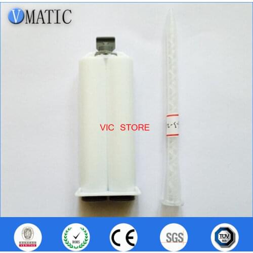Free Shipping Two Component Plastic Cartridge 1:1 And Ma Static Mixer 6.3-21S For 50ml Dispensing Gun Cartridge