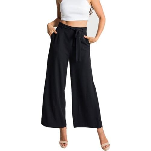 JYConline Wide Leg Pants Women Solid Long Trousers 2017 Fashion High Waist Flare Pants Women Pants Formal Work Pantalon Femme