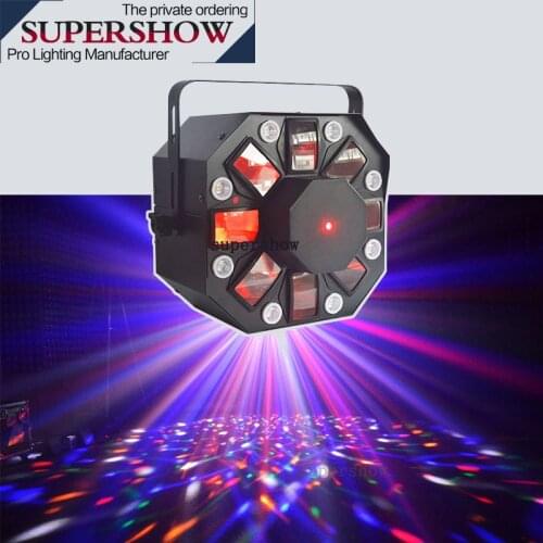 Colorful Laser light Strobe DJ night club party 3in1 eight-Eye combination effect light DMX laser strobe moonflower LED