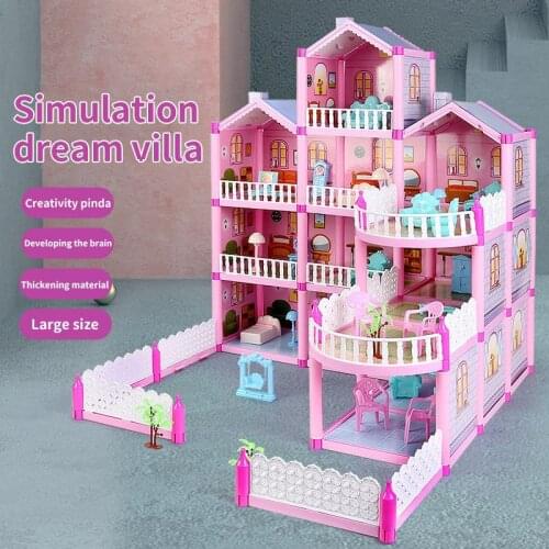 Childrens Diy House Simulation House Toy Princess Castle Assembly Villa Scene Doll House Childrens Educational Toys Gift