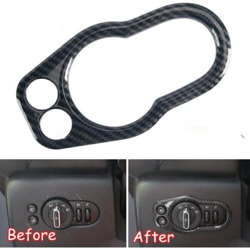 For Mini Cooper F55 F56 F57 Car Front Light Lamp Switch Decoration Frame Cover Car Sticker Interior Car Styling Accessories